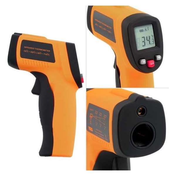 Infrarood Thermometer - Met Laserpointer | -50°C -tot 330°C - Excl. 2xAAA 1.5V batterij