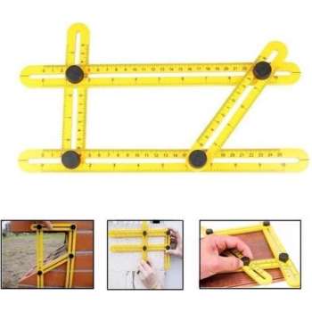 Angle-izer Meetinstrument en multi-hoeklineaal - Kunststof - Geel - Duimstok - Meetlat