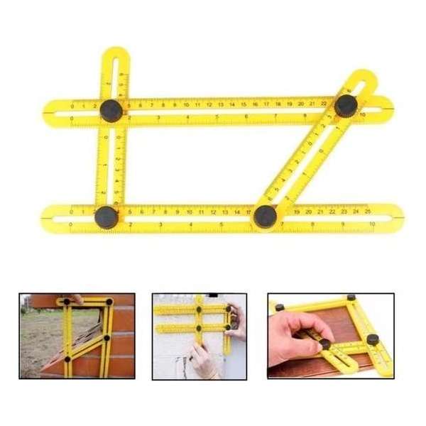 Angle-izer Meetinstrument en multi-hoeklineaal - Kunststof - Geel - Duimstok - Meetlat