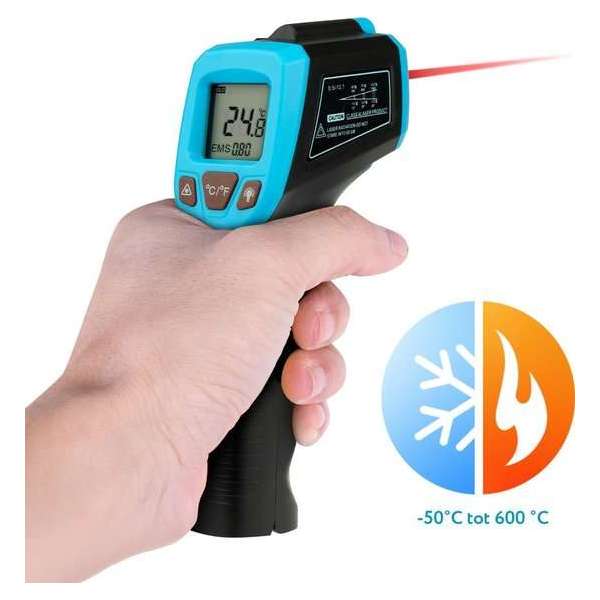 QY Warmtemeter Infrarood Thermometer met laserpointer / draadloos / -50˚C tot + 600 ˚C - blauw