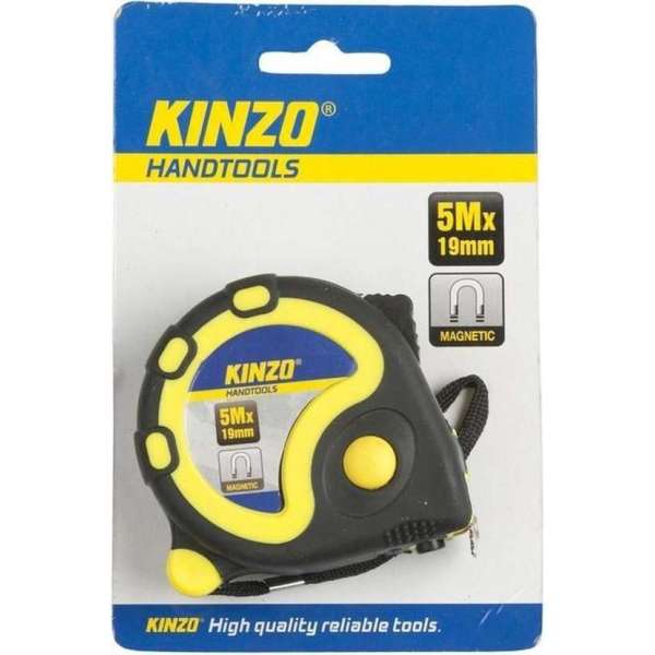 Kinzo rolmaat 5 m| meetlint | Riemclip | handlus | magnetisch