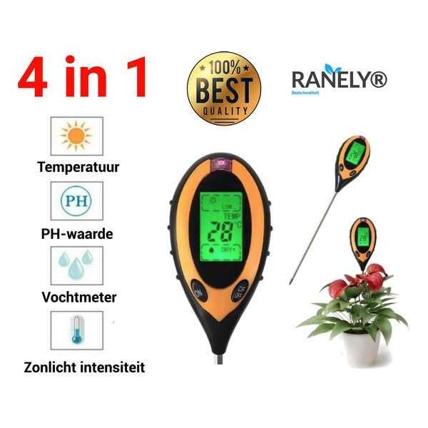 4 in1 Ph meter digitaal - Ph meter grond - PH meter - Grondmeter - Vochtmeter