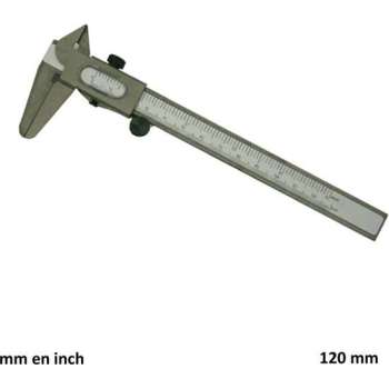 Steelwood Schuifmaat - Staal - Bereik 120 mm - Schaal in mm & inch