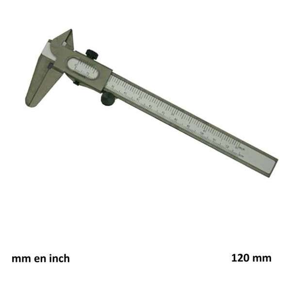 Steelwood Schuifmaat - Staal - Bereik 120 mm - Schaal in mm & inch