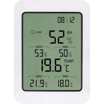 XIB Thermometer / Hygrometer / Hygrometer binnen / Hygrometer luchtvochtigheidsmeter / Thermometer binnen - Zwart met wit