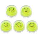 5 x Ronde mini waterpas / Platenspeler nauwkeurigheid waterpas Bullseye / Diameter: 18.0 mm, hoogte: 9.0 mm.