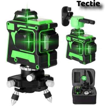 Tectie® Kruislijnlaser - 4 of 16 lijnen - Bouwlaser - 360° actief - Laserwaterpas - Automatische niveauregeling - Met draagtas