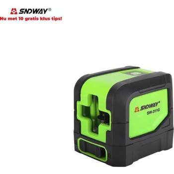 SNDWAY® Bouw Laser Level 2 groen lijnen Kruislijnlaser - SW-311G - 20M Bereik - 10 gratis klustips!