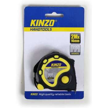 Kinzo Rolmaat 2 meter met riemclip en handlus | Breedte 16 mm