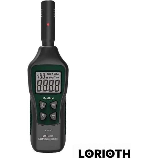 LORIOTH® Straling meter - EMF Meter - Radiatie Monitor - Dosimeter - Draagbaar - Zwart