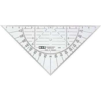 Geodriehoek M&R 160mm Transparant