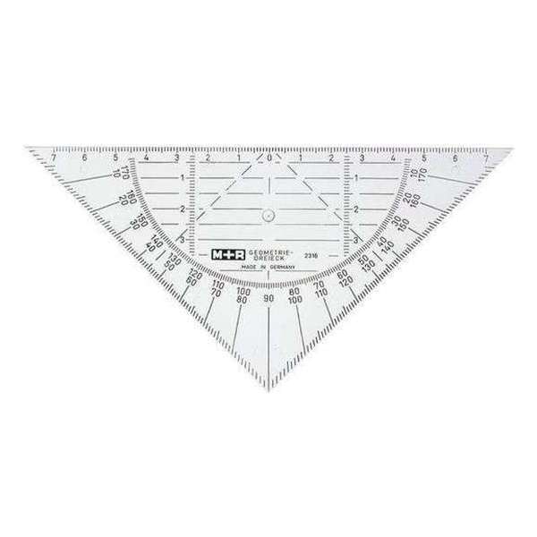 Geodriehoek M&R 160mm Transparant