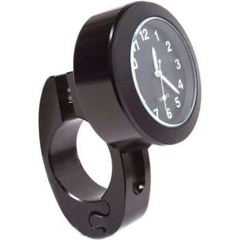 WiseGoods Motor Stuur Horloge - Scooter Klokje - Horloge - Klok - Waterdicht - Schokbestendig - RVS Zwart