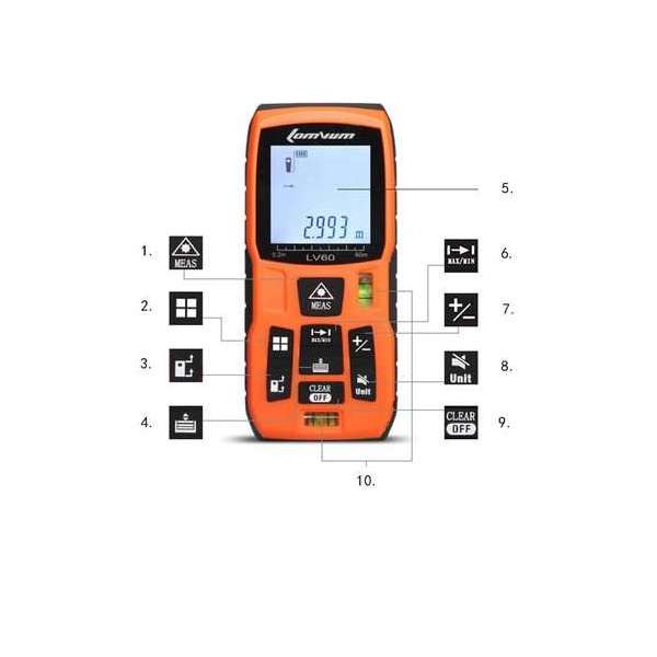 Laser afstandmeter -  waterpas - Meet tot 40 meter