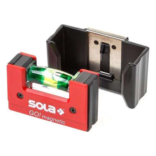 Sola GO! magnetic CLIP Compacte waterpas met gordelclip - magnetisch