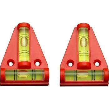 DW4Trading® Mini stelwaterpassen driehoek kruis waterpas rood set van 2