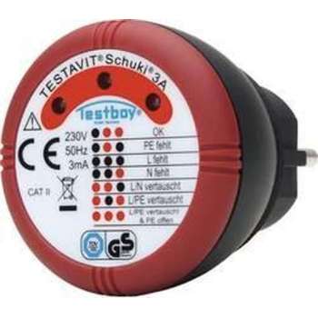 Testboy Schuki® 3A Stopcontacttester CAT II 300 V LED