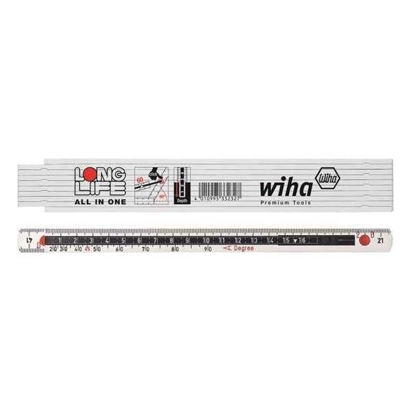 Wiha 410 20072 Longlife All in One Duimstok - kunststof - wit - 2m