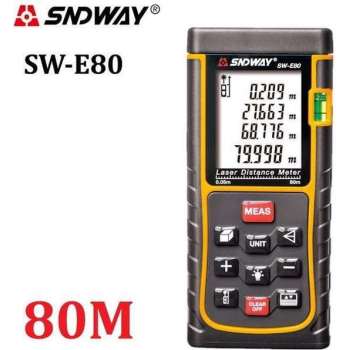 SNDWAY® Digitale Afstandsmeter LCD Met 5 Functies Maximaal 80 Meter - laser