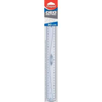 Maped decimeterlat Geometric driedubbele decimeter 30 cm transparant