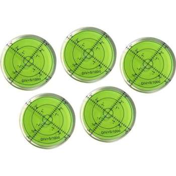 Set van 5 ronde waterpassen (66x11 mm, groen)