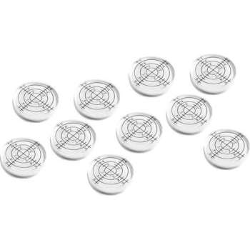 Set van 10 ronde waterpasjes (32x7 mm, wit)