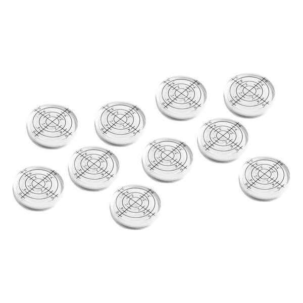 Set van 10 ronde waterpasjes (32x7 mm, wit)