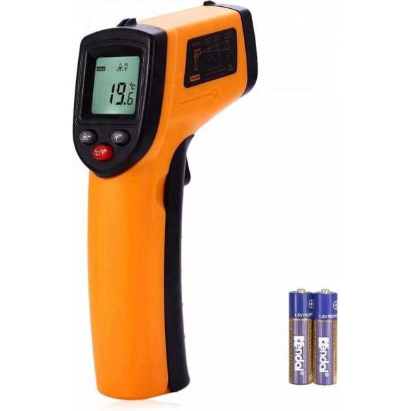 Infrarood Thermometer Digitaal met Laser  - Temperatuurmeter -  Warmtemeter - Batterijen Inbegrepen