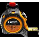 NEO rolmaat 8 mtr, riem clip nylon gecoat 25mm band breedte