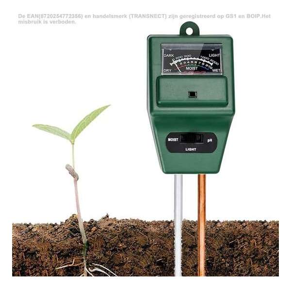 Vochtmeter Planten - 3 in 1 Vochtigheidsmeter - pH meter - Lichtmeter - Geen batterij nodig - Bodemvochtmeter - Vochtmeter Grond