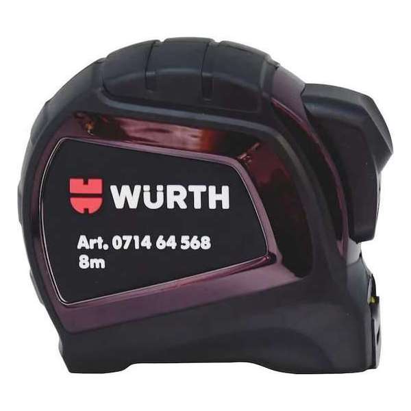 Wurth Rolmaat 8m x25mm - Rolbandmaat - Meetlint - Rolband - Landmeter- Duimstok