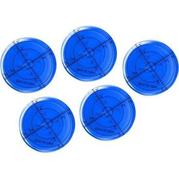 Set van 5 ronde waterpassen (66x11 mm, blauw)