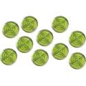 Set van 10 ronde waterpasjes (32x7 mm, groen)