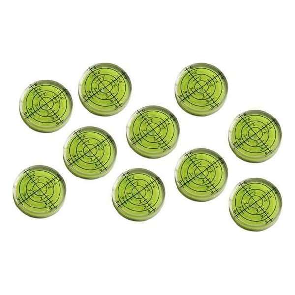 Set van 10 ronde waterpasjes (32x7 mm, groen)