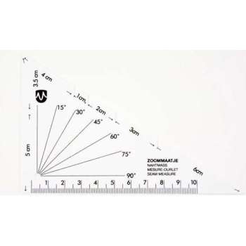 zoommaatje driehoek - wit plastic - zoommaat - fournituren maatje zoomen