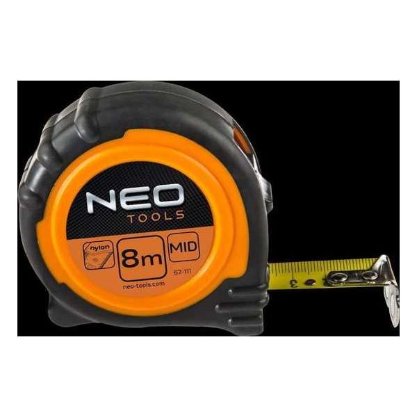 NEO rolmaat 8mtr, magnetisch nylon gecoat