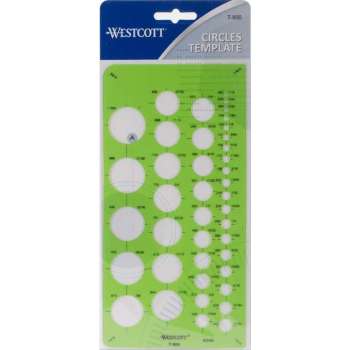 Westcott - Cirkel Template liniaal - groen - 1 stuks