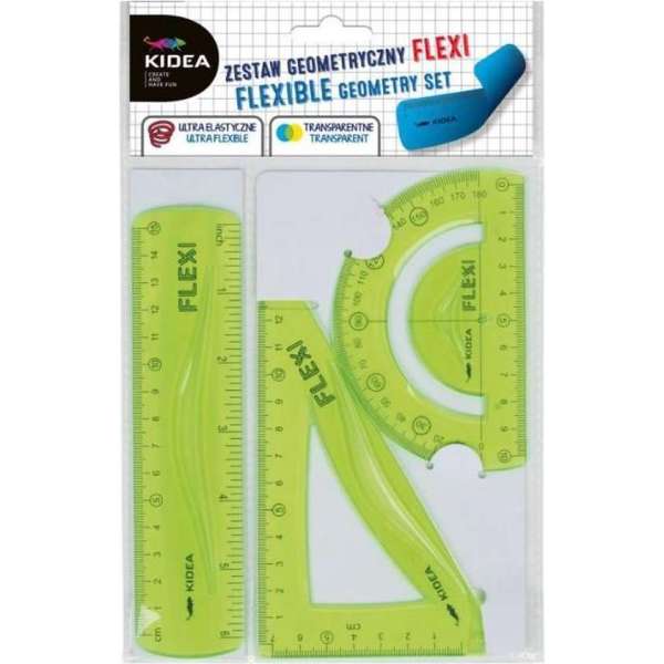 Kidea Geometrie-set Flexibel Junior 15 Cm Groen 3-delig