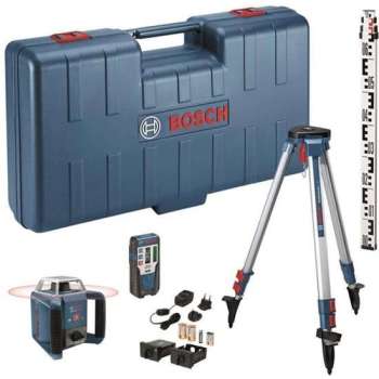 Bosch GRL 400 H rotatie laser + LR 1 ontvanger in koffer + GR 2400 meetlat + BT 152 statief