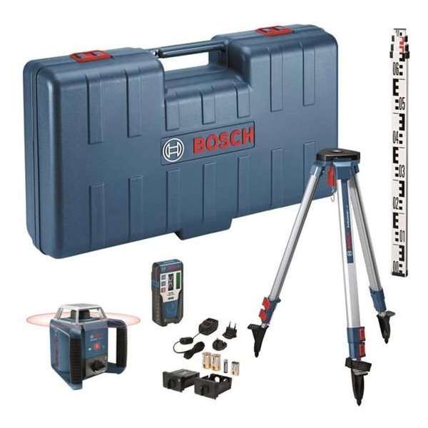 Bosch GRL 400 H rotatie laser + LR 1 ontvanger in koffer + GR 2400 meetlat + BT 152 statief