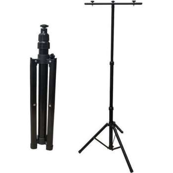 Statief - Tripod | Dubbel | Zwart | voor bouwlamp - schijnwerper | 1.57meter