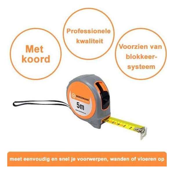 Professionele Werckmann Rolmaat 5 m Meetlint / Rolmaat