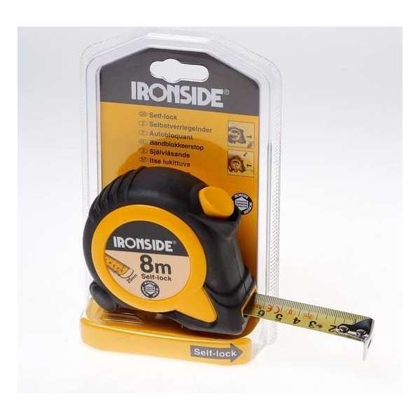 Ironside Rolbandmaat rubber ABS 8 meter x 25mm