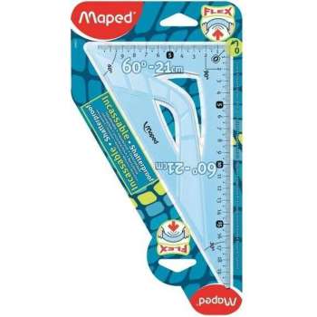 Maped winkelhaak onbreekbaar 21 cm 60° geassorteerde kleuren: blauw en groen