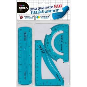 Kidea Geometrie-set Flexibel Junior 15 Cm Blauw 3-delig