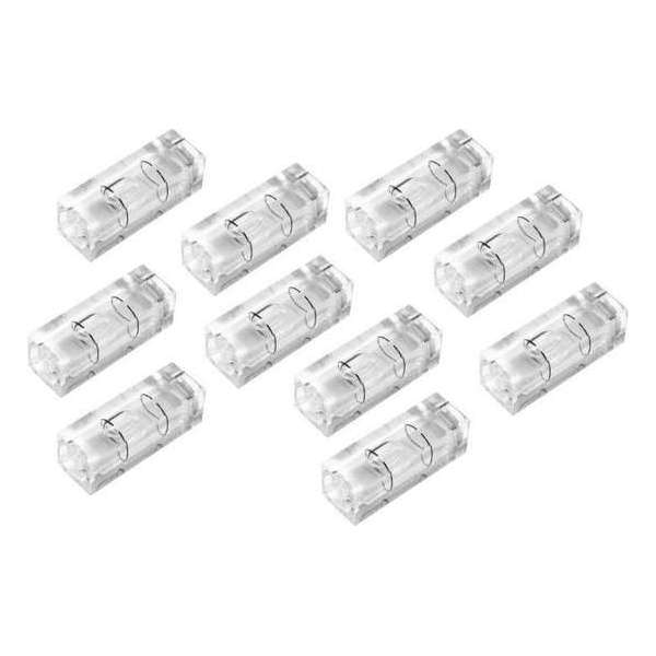 Set van 10 libellen voor waterpas, 10x10x29 mm, transparant