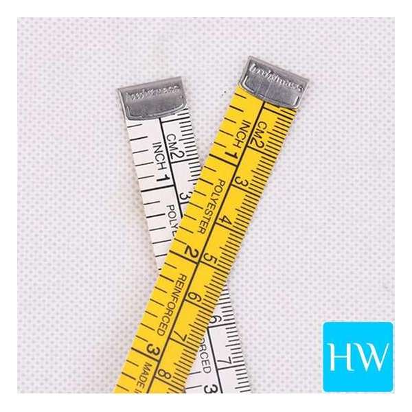 Centimeter meetlint voor opmeten, naaien en kleding maken - 1cm x 150cm (dun model & centimeters boven) - Made in Germany