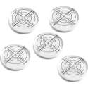 Set van 5 ronde waterpasjes, 32x7 mm wit