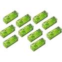 Set van 10 libellen voor waterpas, 15x15x40 mm, groen