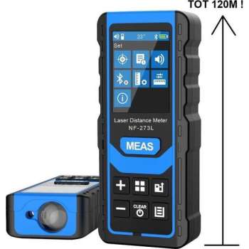 TechU™ - Laser Afstandsmeter - tot 120M ! - Ook geschikt voor volumemeting, driehoek meting, Pythagoras meting